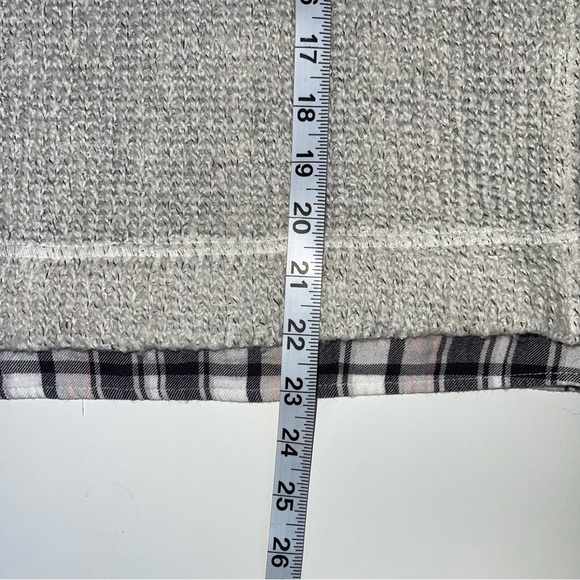 Sanctuary Light Gray Plaid Lined Wool Blend Knit Pullover Sweater Small Women’s - Picture 9 of 12
